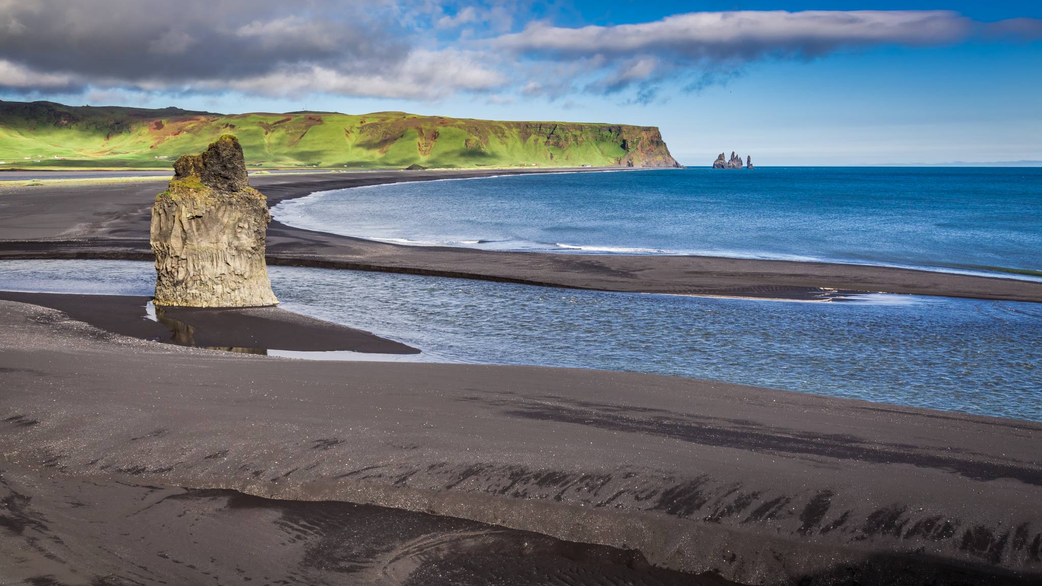 Black sand beach south shore Iceland