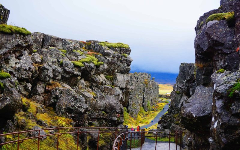 Path Through Rocky Walls In Thingvellir National Park on Iceland's Golden Circle