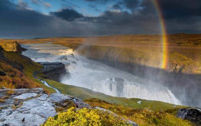 Rainbow over Gulfoss - Golden Circle and South Coast Combo Tour