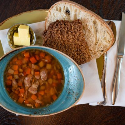 Traditional Icelandic Lamb Soup Served With Bread And Butter Northern Lights Tour